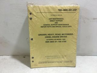 Tm 5 - 3805 - 261 - 24p.  Grader,  Hvy,  Road,  Diesel,  Cat Model 130g.  1990 Reprint