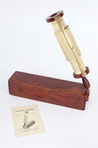 Vintage C1933 " Fuller " Calculator Or Slide Rule Stamped In Wooden Case
