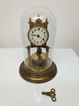 Antique Torsion 400 Day Anniversary Clock Disc Pendulum Early 20th Cent Kienzle