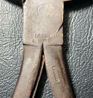 ANTIQUE 18th CENTURY GEORGIAN SUGAR NIPPERS MARKED T.  MILLS & BRO.  GERMANY 2