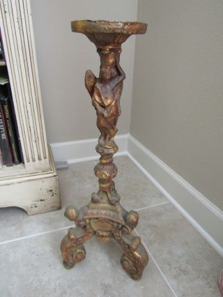 Pedestal/fern Stand,  Antique Gold Baroque Style,  Angel,