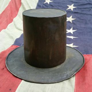 Antique 19th Century Folk Art Tin Anniversary Stovepipe Hat
