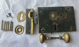 Antique Carpenter Lock - Complete Set Screws Carpenter & Co Patented