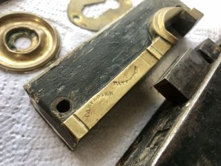 Antique Carpenter Lock - Complete Set Screws Carpenter & Co Patented 3