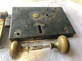 Antique Carpenter Lock - Complete Set Screws Carpenter & Co Patented 4
