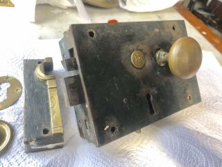Antique Carpenter Lock - Complete Set Screws Carpenter & Co Patented 6