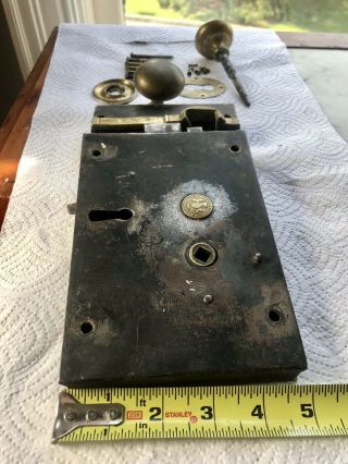 Antique Carpenter Lock - Complete Set Screws Carpenter & Co Patented 9
