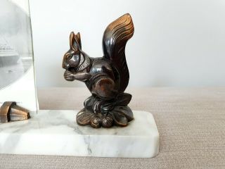 Art Deco Marble Photo Frame Spelter Squirrel - Signed Tedd - French 4