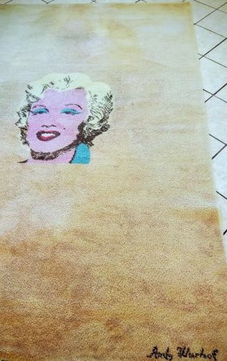 RARE Limited Edition Andy Warhol Gold Marilyn Monroe 1962 Danish Ege Modern Rug 10