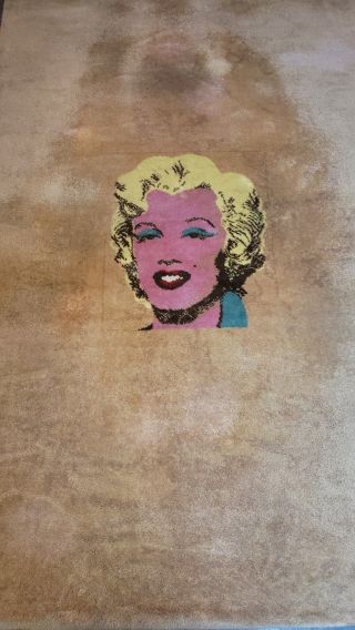 Rare Limited Edition Andy Warhol Gold Marilyn Monroe 1962 Danish Ege Modern Rug