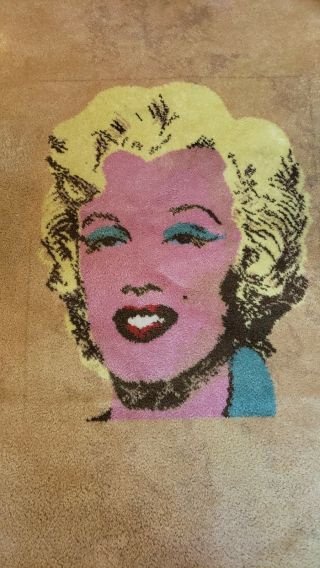 RARE Limited Edition Andy Warhol Gold Marilyn Monroe 1962 Danish Ege Modern Rug 2