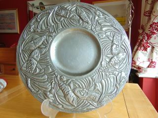 A Wonderful Art Nouveau/ Arts And Craft French Pewter Fish Charger.  Unique Item