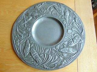 A Wonderful Art Nouveau/ Arts and Craft French Pewter Fish charger.  Unique Item 2