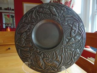 A Wonderful Art Nouveau/ Arts and Craft French Pewter Fish charger.  Unique Item 4