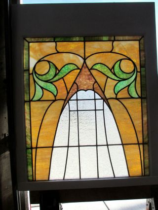 Antique American Stained Glass Window 28 X 35 1 Of 2 Architectural Salvage