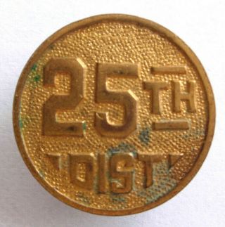 Ww1 / 20s Enlisted Gilt Collar Disk 25th Dist - Sb
