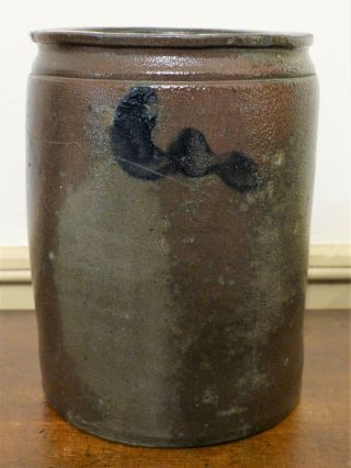 SCARCE 19th C S H SONNER STRASBURG VA Cobalt BLUE DECORATED Stoneware Crock Jar 3