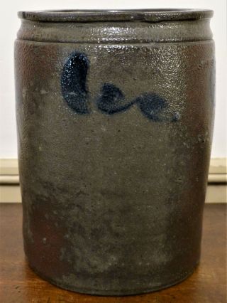 SCARCE 19th C S H SONNER STRASBURG VA Cobalt BLUE DECORATED Stoneware Crock Jar 4