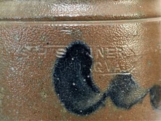 SCARCE 19th C S H SONNER STRASBURG VA Cobalt BLUE DECORATED Stoneware Crock Jar 6