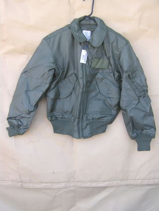 Us Military Pilot Aircrew Cwu - 45/p Sage Green Nomex Flight Jacket Size Small