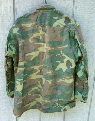 Vintage 1969 Vietnam War US Military ERDL Camo Jungle Jacket Shirt Small 1960 ' s 2