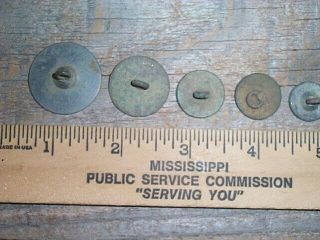 Dug Civil War Soldiers Camp Relic Group Of 5 Cs Coin Buttons