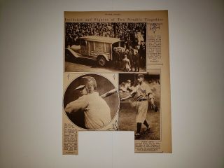 Ray Chapman Funeral Harry Lunte 1920 Mid - Week Pictorial Sheet Very Rare