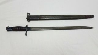 Wwi Us Army M1917 Bayonet & Scabbard - Remington Pump 1917 Or M1917 Rifle