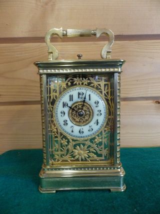 French Repeating Carriage Clock Rare Case Style Very Large Heavy Clock Rare Find