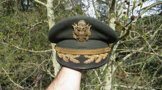 Vietnam Us Army Military Field Grade Officer Hat Cap Scrambled Eggs