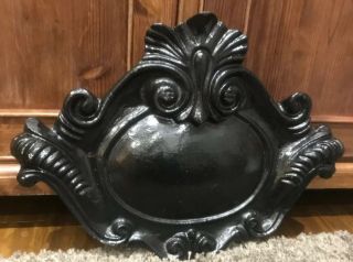 Antique Victorian Large Heavy House Door/wall Plate Plaque Cast Iron Sign