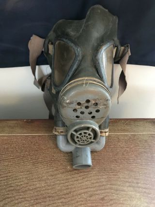 Very Rare 1942 Usa Ww2 M3a1 Lightweight Gas Mask,  All Straps Intact