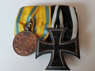 Orig.  German 2pieces Bar Iron Cross 2nd Class Ic2,  Friedrich August Medaille