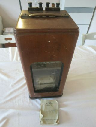Antique Wooden Cased Ammeter Elliott Brothers London With Print Out