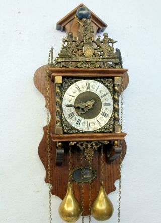 Old Zaanse Zaandam Warmink Wuba Dutch Antique Vintage Wall Clock 8 Day 62 Cm