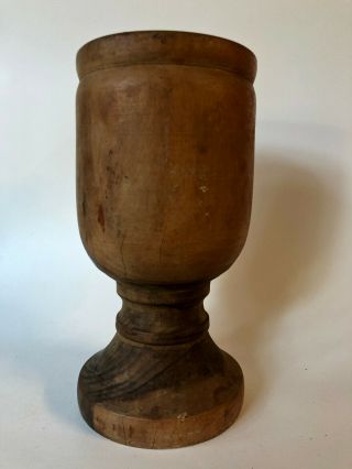 Large Antique Wood 8 " Mortar Wooden Pharmacy Vintage Apothecary