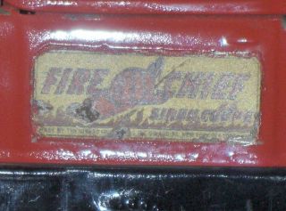 1920 ' s USA Girard Fire Chief Pressed Steel Wind Up Car,  3 Days 10