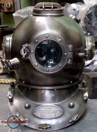 Morse US Navy Mark V Diving Divers Helmet Solid Steel Full Size 18 