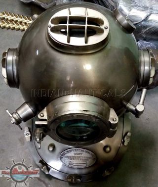 Morse US Navy Mark V Diving Divers Helmet Solid Steel Full Size 18 