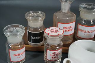 Antique Apothecary Pharmacy Drug Display Druggist Glass Bottles,  Baby Feeder Jar 2