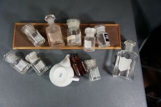 Antique Apothecary Pharmacy Drug Display Druggist Glass Bottles,  Baby Feeder Jar 9