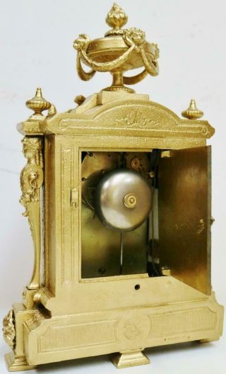 Antique 19thC French 8 Day Striking Gilt Metal & Sevres Porcelain Mantel Clock 10