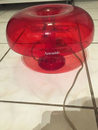 Artemide - Nessino - Giancarlo Mattioli - Table Lamp Red Mid Century Modern