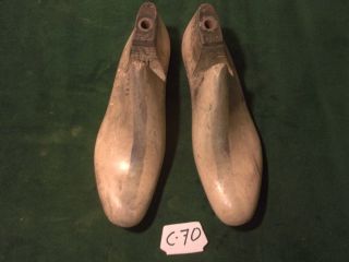 Pair Vintage Maple Wood Size 9 - 1/2 D Industrial Shoe Factory Last C - 70