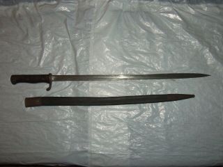 Vintage rare 1800 ' s or WWI German WKC Solingen bayonet butcher sword blade 5