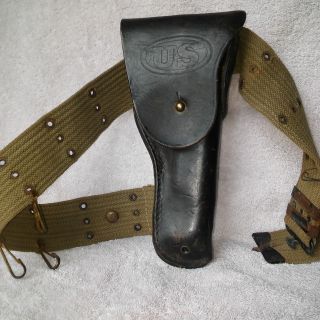 Wwii 1944 U.  S.  Military Leather Holster By Warren Leather