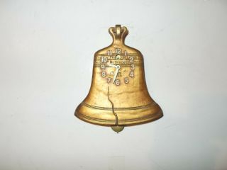 Lux Bronze " Liberty Bell " Miniature Pendulette Clock Circa.  1930 Outstanding