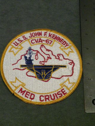 1970s Us Navy Ship Patch,  Uss John F.  Kennedy