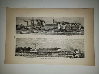 Phoenix Iron Phoenixville Pennsylvania 1876 Sketch Print Rare
