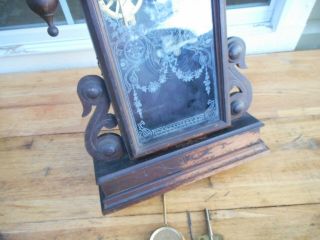Antique Waterbury 8 Day Teardrop Kitchen Parlor Table Shelf Mantle Clock 3
